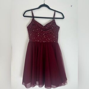 Red semi formal mini dress